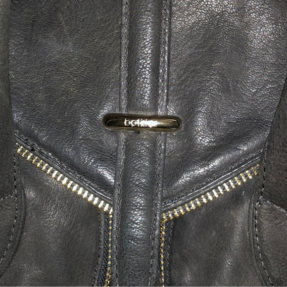 Botkier Black Leather Gold Hardware Zipper Accent Satchel Shoulder Bag - Picture 7 of 16